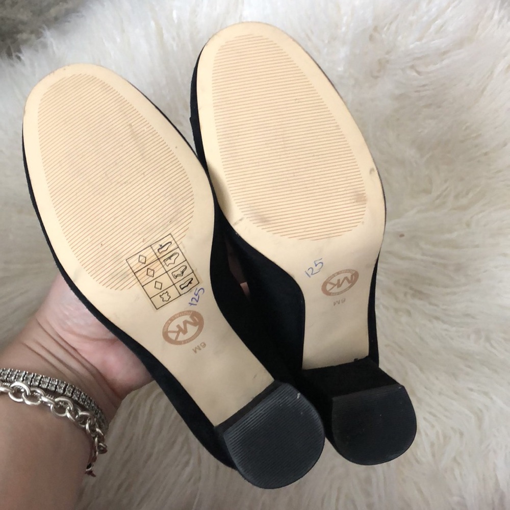 Michael Kors Black Suede Block Heels - Picture 6 of 9